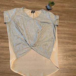 Bobeau Gray Casual Knot Tie Top